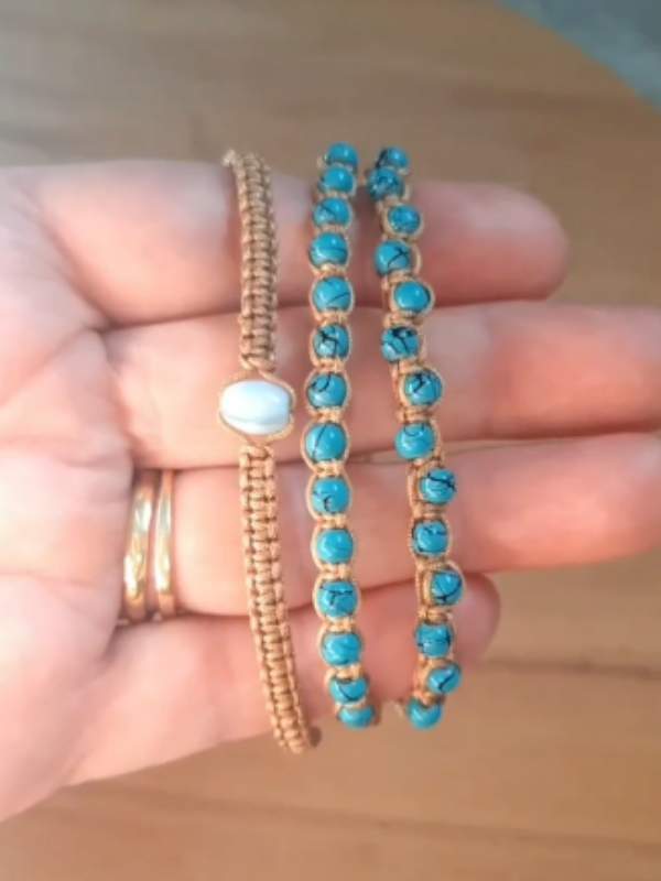 Kıristalli makrome bileklikler